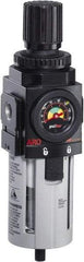 ARO/Ingersoll-Rand - 1/2" NPT Port Standard 1 Piece Filter/Regulator FRL Unit - Polycarbonate Bowl, 172 SCFM, 150 Max psi, 9.961" High x 2.756" Long, Manual Drain - Benchmark Tooling