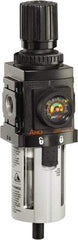 ARO/Ingersoll-Rand - 3/8" NPT Port Compact 1 Piece Filter/Regulator FRL Unit - Polycarbonate Bowl, 90 SCFM, 150 Max psi, 8.15" High x 2.205" Long, Manual Drain - Benchmark Tooling