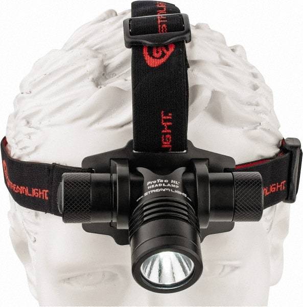 Streamlight - White LED Bulb, 635 Lumens, Hands-free Flashlight - Black, Red Aluminum Body, 2 CR123A Lithium Batteries Included - Benchmark Tooling