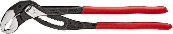 Knipex - 16" OAL, 3-1/2" Max Capacity, 11 Position Tongue & Groove Pliers - Self-Gripping V-Jaws, Plier Head, Plastic Dipped Handles - Benchmark Tooling