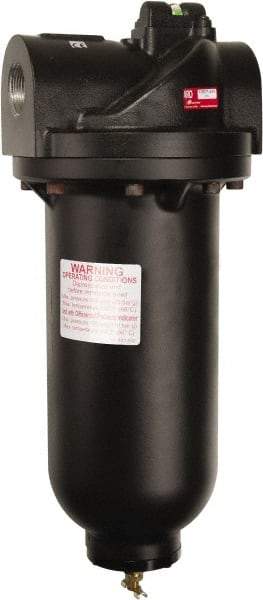 ARO/Ingersoll-Rand - 1" Port Coalescing Filter - Metal Bowl, Manual Drain, 300 Max psi, 0.01 Micron Rating, 7.8" Long x 7-3/4" Wide x 19.07" High - Benchmark Tooling