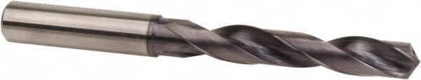 Accupro - 12mm 140° Solid Carbide Jobber Drill - TiAlN Finish, Right Hand Cut, Spiral Flute, Straight Shank, 118mm OAL, Special Type Point - Benchmark Tooling