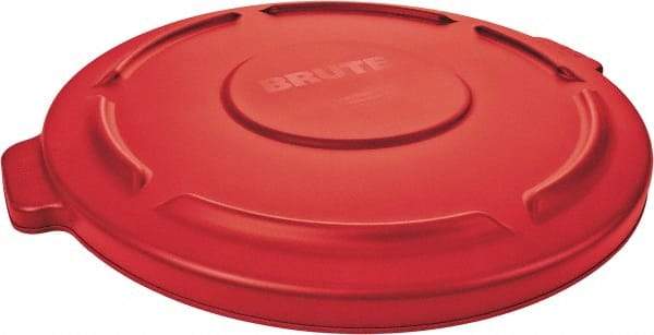 Rubbermaid - Round Lid for Use with 20 Gal Round Trash Cans - Red, Polyethylene, For Brute Trash Cans - Benchmark Tooling