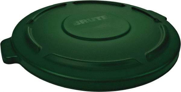 Rubbermaid - Round Lid for Use with 10 Gal Round Trash Cans - Green, Polyethylene, For Brute Trash Cans - Benchmark Tooling