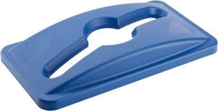 Rubbermaid - Rectangle Lid for Use with 23 Gal Rectangular Recycle Containers - Blue, Polyethylene, For Slim Jim Trash Cans - Benchmark Tooling