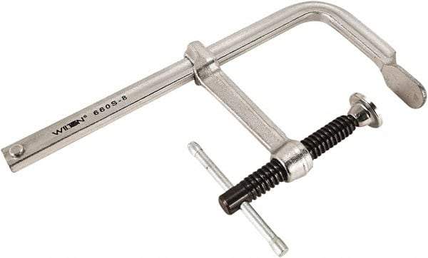 Wilton - 4" Deep Throat, 8" Max Capacity, Standard Sliding Arm Clamp - 660 Lb Clamping Pressure - Benchmark Tooling
