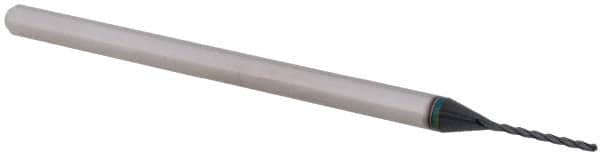 Accupro - 1/32" Diam, 3/8" LOC, 3 Flute Solid Carbide Ball End Mill - AlTiN Finish, Single End, 2-1/2" OAL, 1/8" Shank Diam, Spiral Flute - Benchmark Tooling