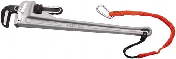 Proto - 12" Aluminum Tethered Straight Pipe Wrench - 2" Pipe Capacity - Benchmark Tooling