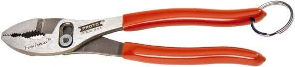 Proto - 6-1/2" OAL, 1-27/64" Jaw Length, 1-1/4" Jaw Width, Tethered, Slip Joint Pliers - 2 Positions, Slip Joint Head, Slip Joint Plier Tool - Benchmark Tooling