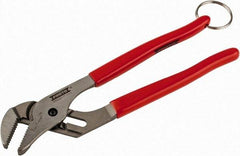 Proto - 10" OAL, 1-19/32" Jaw Width, 6 Position Tethered Tongue & Groove Pliers - V-Jaws, Vinyl Handles - Benchmark Tooling