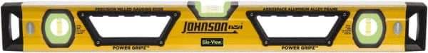 Johnson Level & Tool - Magnetic 24" Long 3 Vial Box Beam Level - Aluminum, Yellow, 2 Plumb & 1 Level Vials - Benchmark Tooling