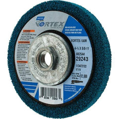 Norton - 4-1/2" Diam, 1/2" Face Width, Medium Grade, Aluminum Oxide Deburring Wheel - Benchmark Tooling