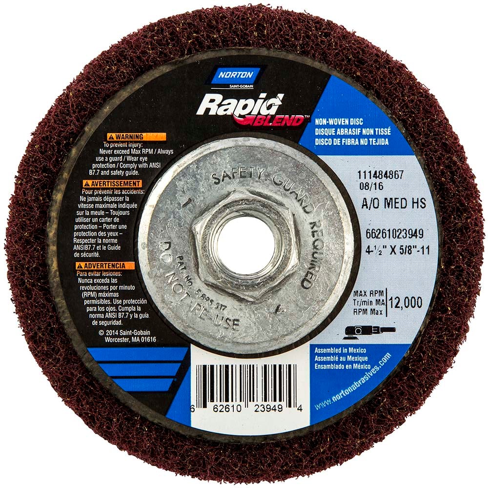 Norton - Deburring Discs Disc Diameter (Inch): 4-1/2 Abrasive Material: Aluminum Oxide - Exact Industrial Supply