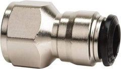 Value Collection - 4mm Outside Diam, 1/8 BSPP, Nickel Plated Brass Push-to-Connect Tube Female Connector - 250 Max psi, Tube to Female BSPP Connection, Buna O-Ring - Benchmark Tooling