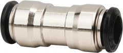 Value Collection - 12mm Outside Diam, Nickel Plated Brass Push-to-Connect Tube Union - 250 Max psi, Tube to Tube Connection, Buna O-Ring - Benchmark Tooling