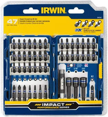 Irwin - 47 Piece, Phillips, Square, Torx, Hex Nutsetter Handle, Drive Set - 1/4 to 3/8" Hex, #1 to #3 - Benchmark Tooling