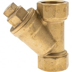 Value Collection - 3/4" Pipe, Female NPT Ends, Forged Brass Y-Strainer - 600 psi WOG Rating, 150 psi WSP Rating - Benchmark Tooling