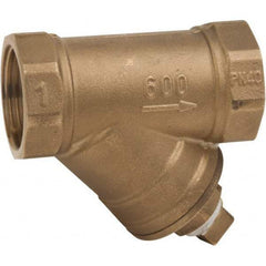 Value Collection - 3/8" Pipe, Female NPT Ends, Forged Brass Y-Strainer - 600 psi WOG Rating, 150 psi WSP Rating - Benchmark Tooling