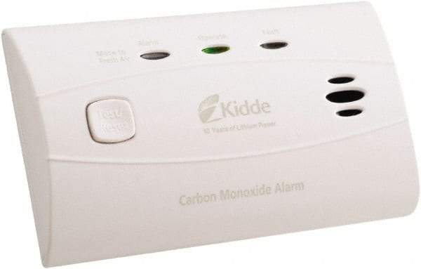 Kidde - 4-1/2 Inch Long x 1-1/2 Inch Wide, CO Alarm - 85 dB Decibel Rating, Lithium Battery Included, Tamper Resistant - Benchmark Tooling