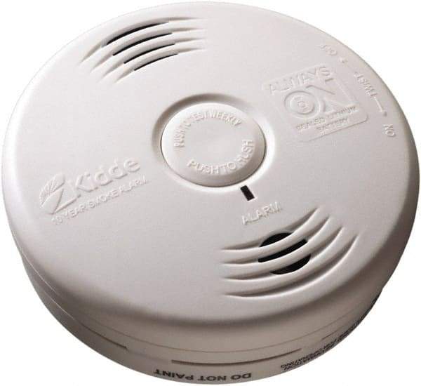 Kidde - 1.6 Inch Long x 5.22 Inch Wide x 5.22 Inch Diameter, Smoke Alarm - 85 dB Decibel Rating, Lithium Battery Included, Indicating Light, Tamper Resistant - Benchmark Tooling