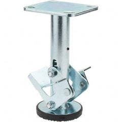 Hamilton - Floor Truck Lock for 8" Diam Caster Wheels - 8-1/2" Retracted Clearance, 4" x 4-1/2" Top Plate Size, 2-5/8" x 3-5/8" Slotted to 3" x 3" Bolt Hole Spacing - Benchmark Tooling