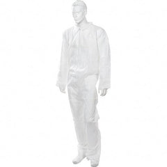 Import - Size 2XL Polypropylene General Purpose Coveralls - White, Zipper Closure, Open Cuffs, Open Ankles - Benchmark Tooling