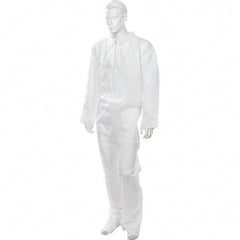 Import - Size L Polypropylene General Purpose Coveralls - White, Zipper Closure, Open Cuffs, Open Ankles - Benchmark Tooling