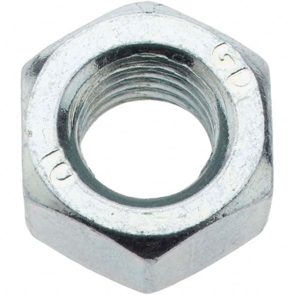 Value Collection - M10x1.50 Metric Coarse Steel Right Hand Hex Nut - 16mm Across Flats, 8.4mm High, Zinc-Plated Finish - Benchmark Tooling