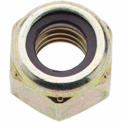 Value Collection - 5/16-18 UNC Grade 8 Hex Lock Nut with Nylon Insert - 1/2" Width Across Flats, 23/64" High, Zinc Yellow Dichromate Finish - Benchmark Tooling