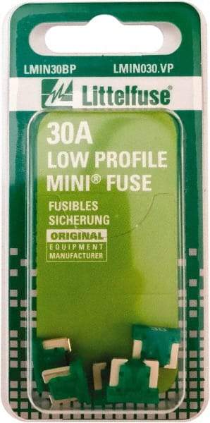 Littelfuse - 30 Amp, Automotive Fuse - 0.429" Long, Green, Littlefuse LMIN030 - Benchmark Tooling