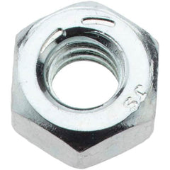 Value Collection - 1/4-20 UNC Steel Right Hand Hex Nut - 7/16" Across Flats, 7/32" High, Zinc-Plated Finish - Benchmark Tooling