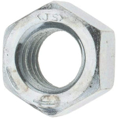 Value Collection - 3/8-16 UNC Steel Right Hand Hex Nut - 9/16" Across Flats, 21/64" High, Zinc-Plated Finish - Benchmark Tooling