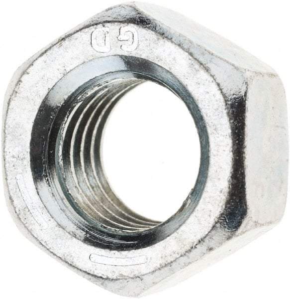 Value Collection - 5/8-11 UNC Steel Right Hand Hex Nut - 15/16" Across Flats, 35/64" High, Zinc-Plated Finish - Benchmark Tooling