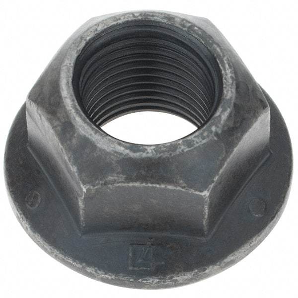 Made in USA - 5/8-18 UNF Grade G Hex Flange Lock Nut with Distorted Thread - Uncoated - Benchmark Tooling