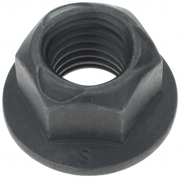 Made in USA - 5/8-11 UNC Grade G Hex Flange Lock Nut with Distorted Thread - Uncoated - Benchmark Tooling