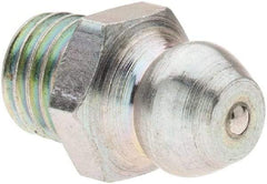 Value Collection - Straight Head Angle, 1/4-28 Taper Thread Grease Fitting - Zinc Plated Finish - Benchmark Tooling