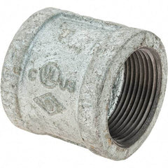 Value Collection - Class 150, 1-1/4" Galvanized Pipe Coupling (Right Hand) - Threaded, Malleable Iron - Benchmark Tooling