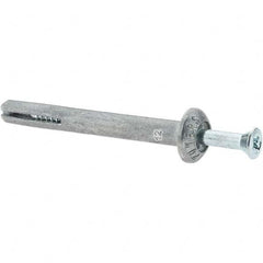 Powers Fasteners - 1/4" Diam, 1/4" Drill, 2-1/4" OAL, Hammer Drive Concrete Anchor - Zamac Alloy, Zinc-Plated Finish, Mushroom Head - Benchmark Tooling