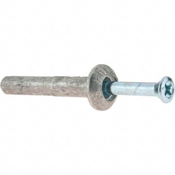 Powers Fasteners - 1/4" Diam, 1/4" Drill, 1-1/2" OAL, Hammer Drive Concrete Anchor - Zamac Alloy, Zinc-Plated Finish, Mushroom Head - Benchmark Tooling