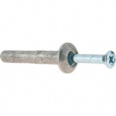 Powers Fasteners - 1/4" Diam, 1/4" Drill, 1-1/2" OAL, Hammer Drive Concrete Anchor - Zamac Alloy, Zinc-Plated Finish, Mushroom Head - Benchmark Tooling