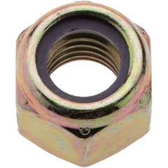 Value Collection - 1/2-13 UNC Grade 8 Hex Lock Nut with Nylon Insert - 3/4" Width Across Flats, 39/64" High, Zinc Yellow Dichromate Finish - Benchmark Tooling