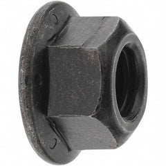 Made in USA - 1/2-13 UNC Grade G Hex Flange Lock Nut with Distorted Thread - Uncoated - Benchmark Tooling