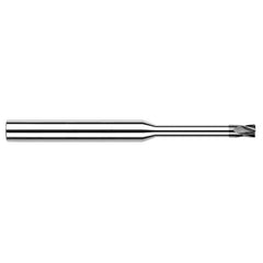 Diamond End Mills for Non-Ferrous Materials - CVD Diamond - 0.0620″ (1/16″) Cutter Diameter × 0.0100″ Radius × 0.0930″ (3/32″) Length of Cut × 0.3120″ (5/16″) Reach Carbide Corner Radius End Mill, 4 Flutes, CVD Diamond Coated - Exact Industrial Supply