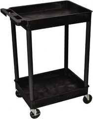 Luxor - 300 Lb Capacity, 24" Wide x 18" Long x 37" High Shelf Cart - 2 Shelf, Plastic - Benchmark Tooling