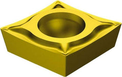 Sandvik Coromant - CCGT32.52 UM Grade 2035 Carbide Turning Insert - TiAlN/TiN Finish, 80° Diamond, 3/8" Inscr Circle, 5/32" Thick, 1/32" Corner Radius - Benchmark Tooling