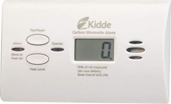 Kidde - CO Alarm - 85 dB Decibel Rating, AA Battery Included, Wall or Ceiling Mount, Electrochemical Sensor - Benchmark Tooling