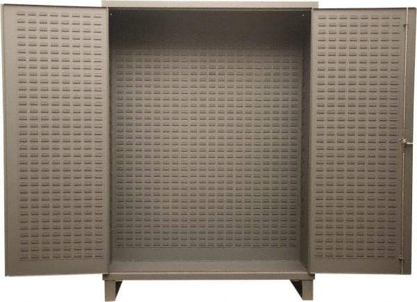 Durham - Locking Storage Cabinet - Steel, 72" Wide x 24" Deep x 84" High, Gray - Benchmark Tooling