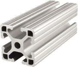 80/20 Inc. - 48 Inches Long x 1-1/2 Inches Wide x 1-1/2 Inches High, T Slotted Aluminum Extrusion - 0.8986 Square Inches, Clear Anodized Finish - Benchmark Tooling