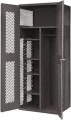 Durham - 5 Shelf Locking Storage Cabinet - Steel, 36" Wide x 24" Deep x 84" High, Gray - Benchmark Tooling