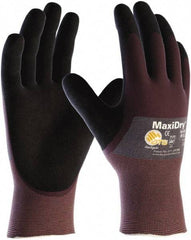 ATG - Size S Nitrile Coated Polyethylene Blend General Protection Work Gloves - For General Purpose, Palm & Fingers Coated, Slip-On Cuff, Full Fingered, Purple, Paired - Benchmark Tooling